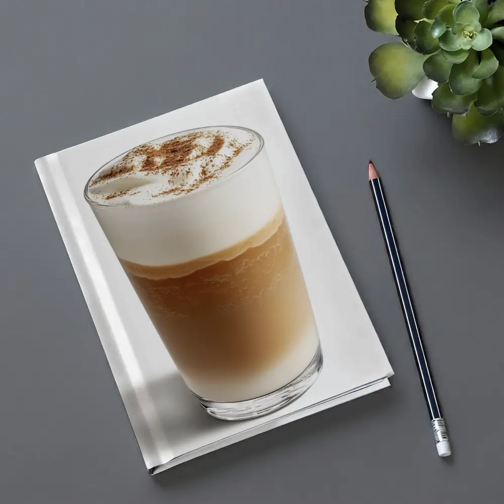 Layered Latte Coffee Drink White Background – Notebooks