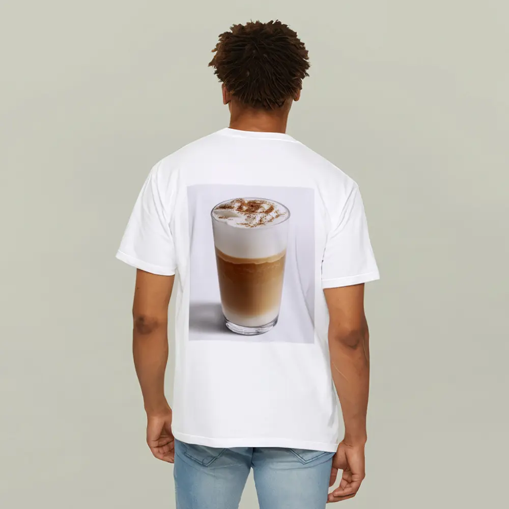 Layered Latte Coffee Drink White Background – T-Shirts