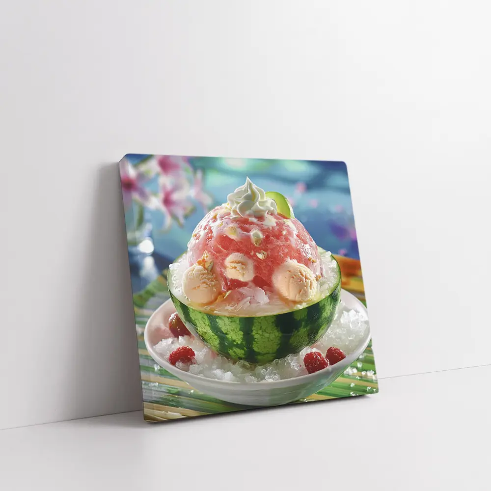 Watermelon Bingsu Shaved Ice Summer Dessert Bowl – Wall Art