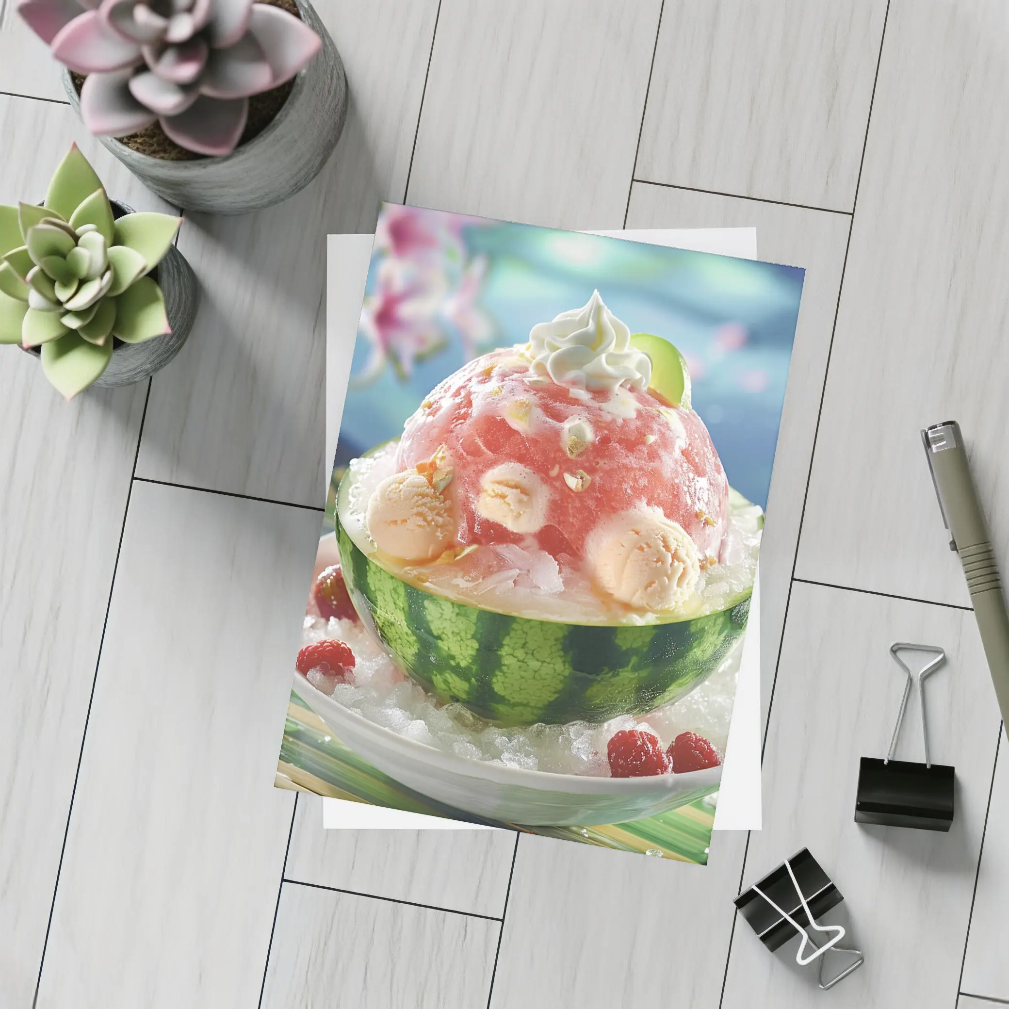 Watermelon Bingsu Shaved Ice Summer Dessert Bowl – Postcards