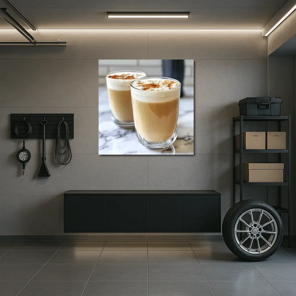 Latte Coffee Glasses With Cinnamon Foam – Wall Art