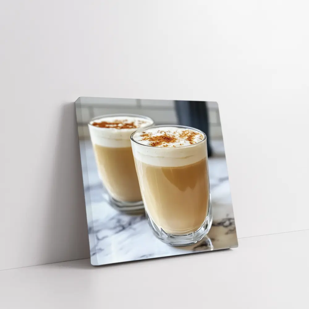 Latte Coffee Glasses With Cinnamon Foam – Wall Art
