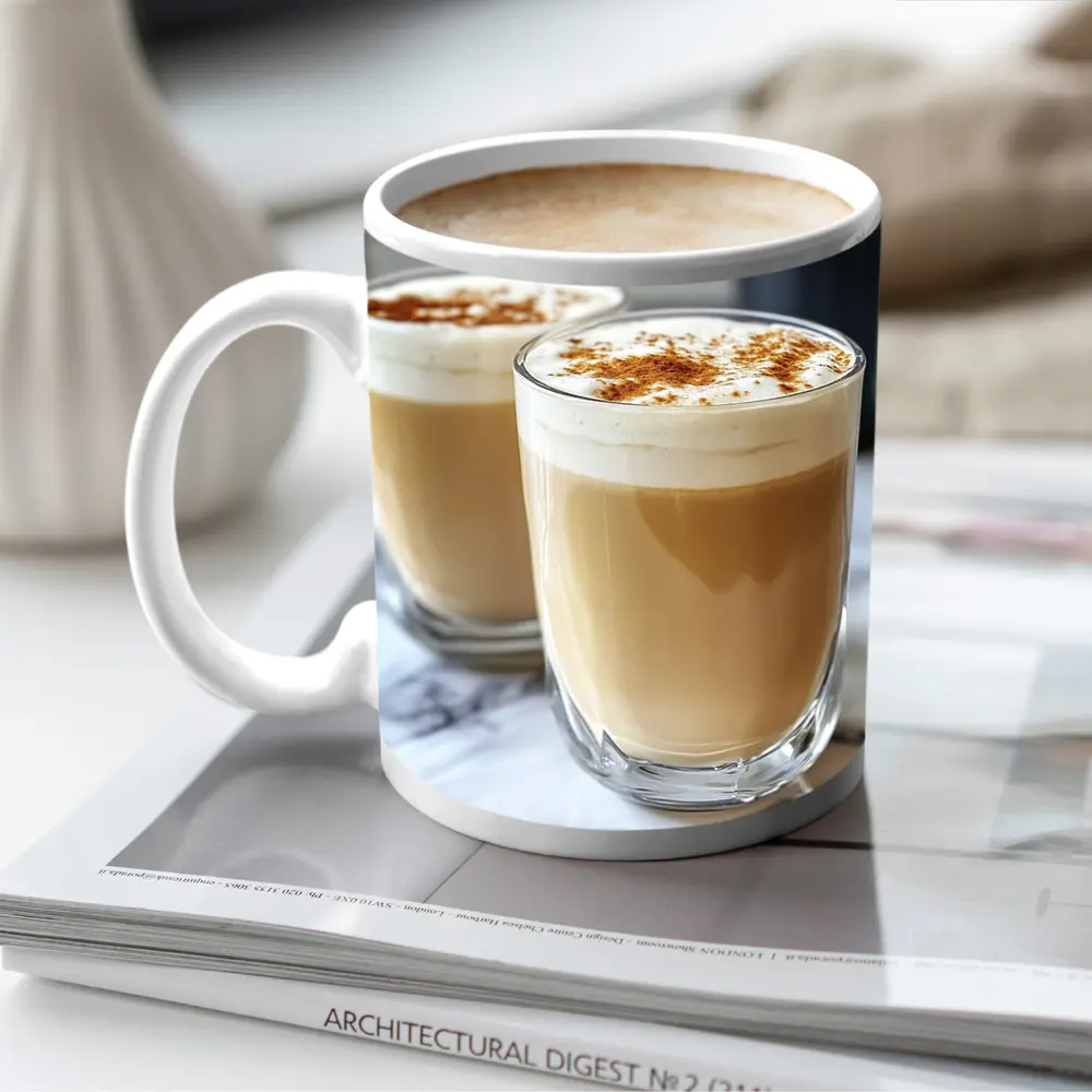 Latte Coffee Glasses With Cinnamon Foam – Mugs