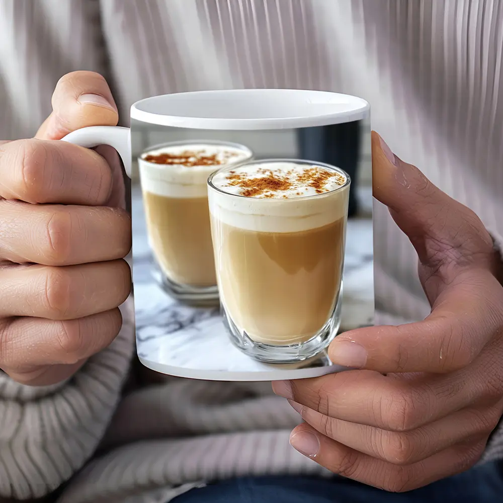 Latte Coffee Glasses With Cinnamon Foam – Mugs