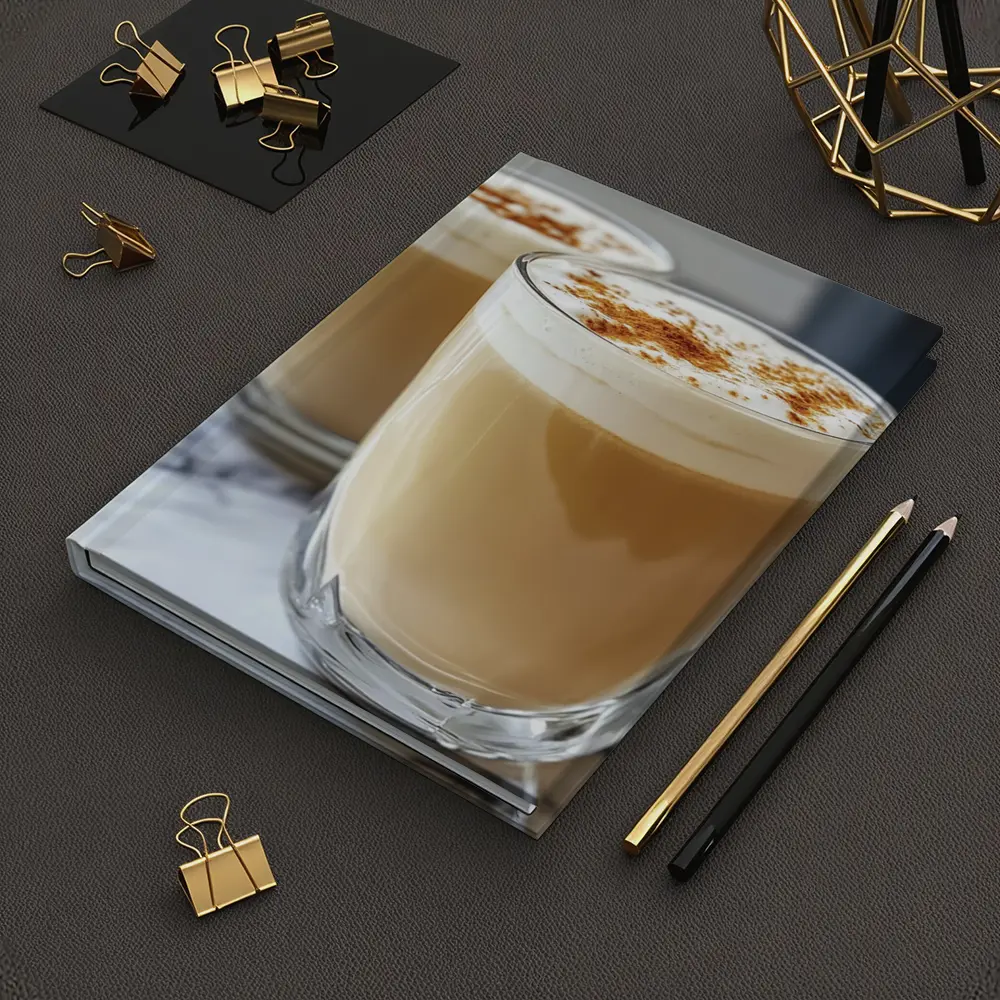 Latte Coffee Glasses With Cinnamon Foam – Notebooks