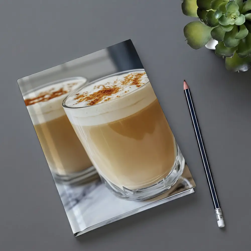 Latte Coffee Glasses With Cinnamon Foam – Notebooks