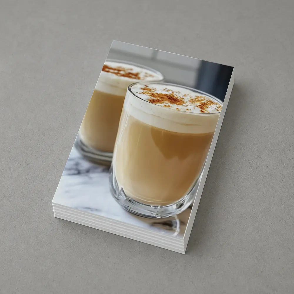 Latte Coffee Glasses With Cinnamon Foam – Postcards