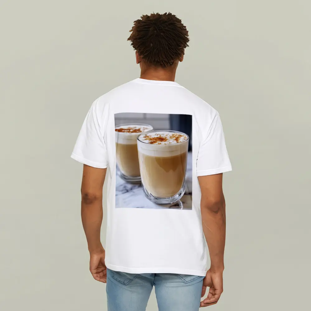 Latte Coffee Glasses With Cinnamon Foam – T-Shirts