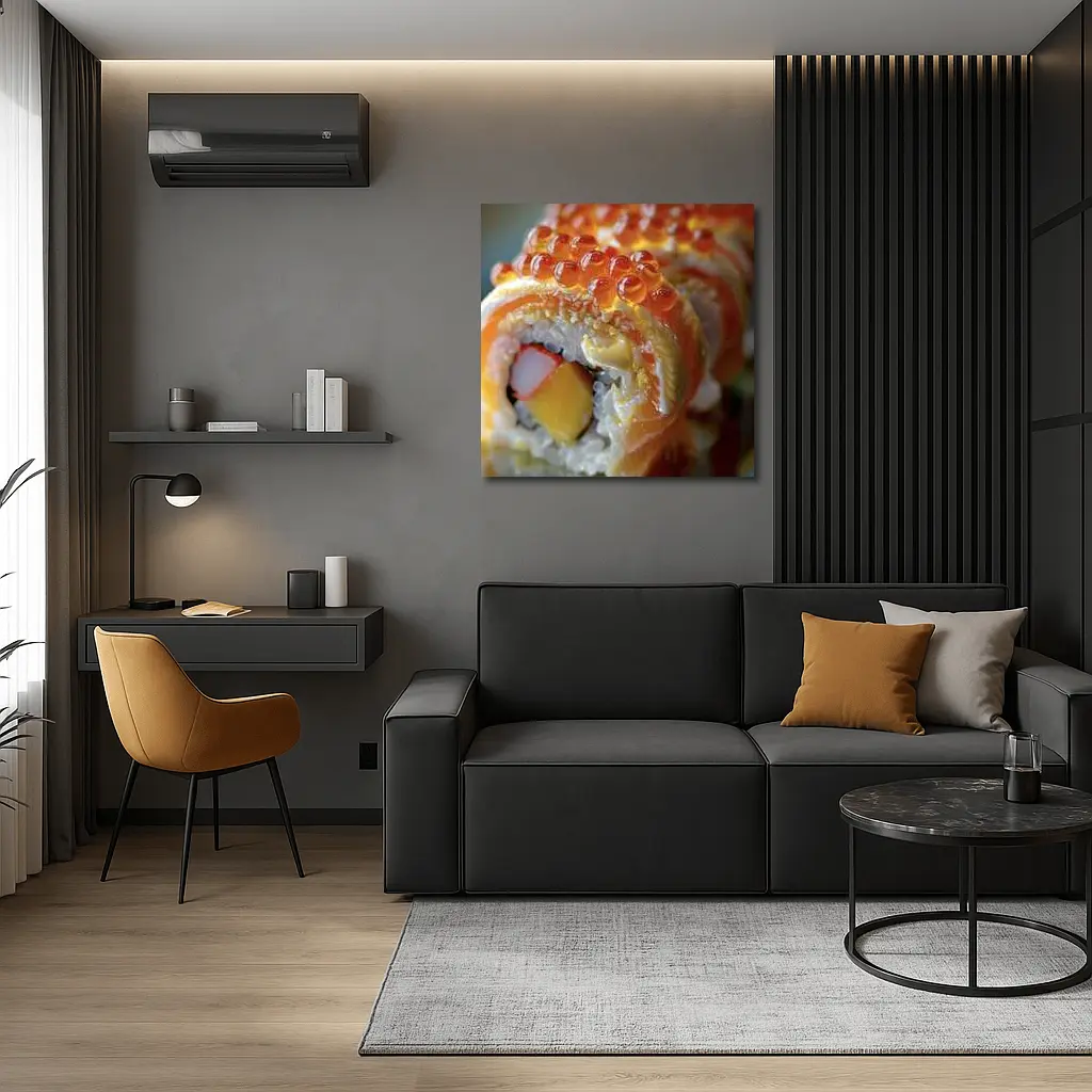 Salmon Sushi Roll With Ikura Roe – Wall Art