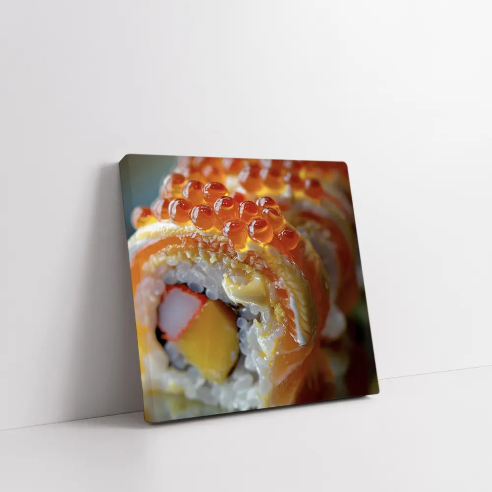Salmon Sushi Roll With Ikura Roe – Wall Art
