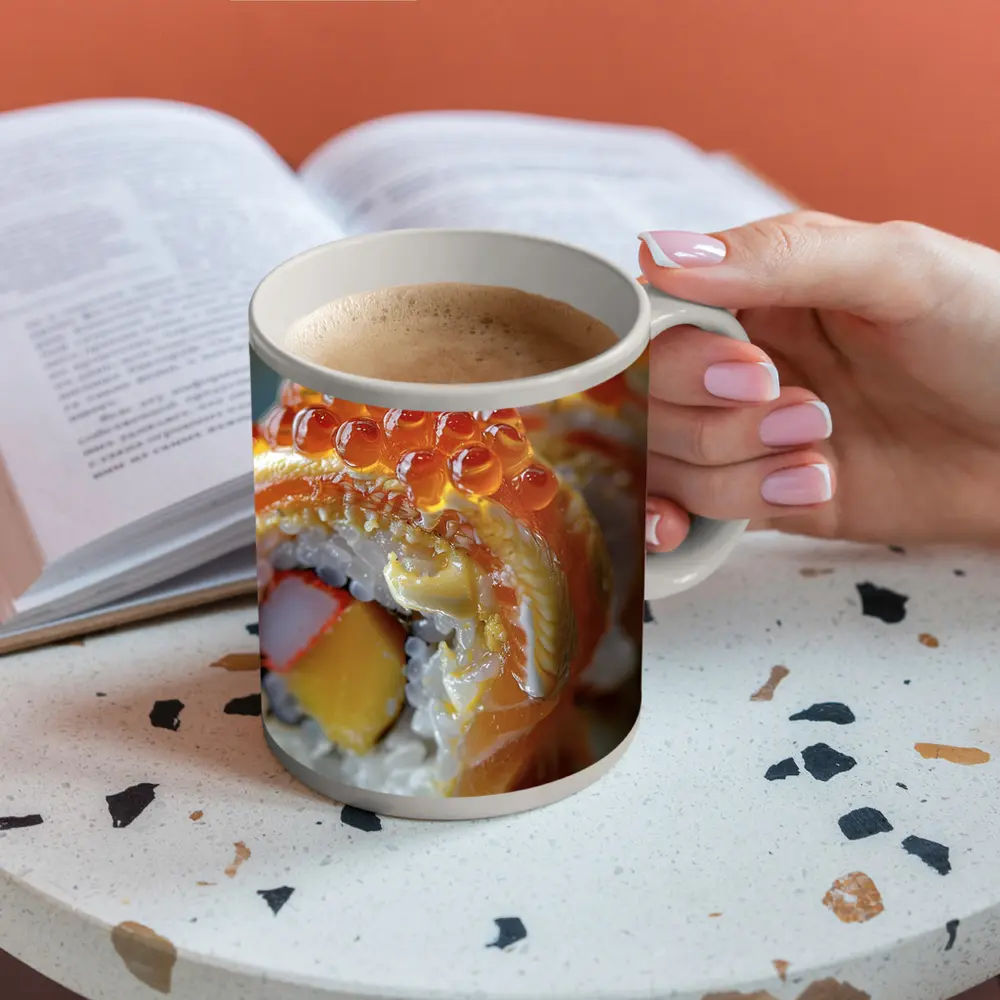 Salmon Sushi Roll With Ikura Roe – Mugs