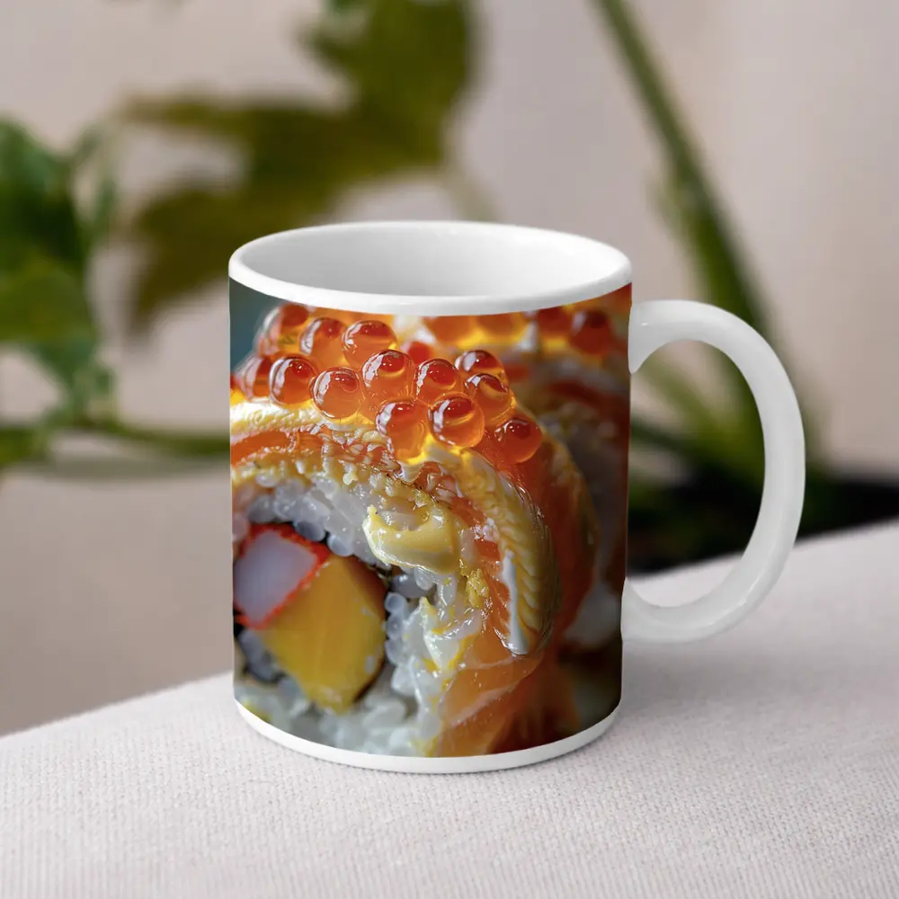 Salmon Sushi Roll With Ikura Roe – Mugs