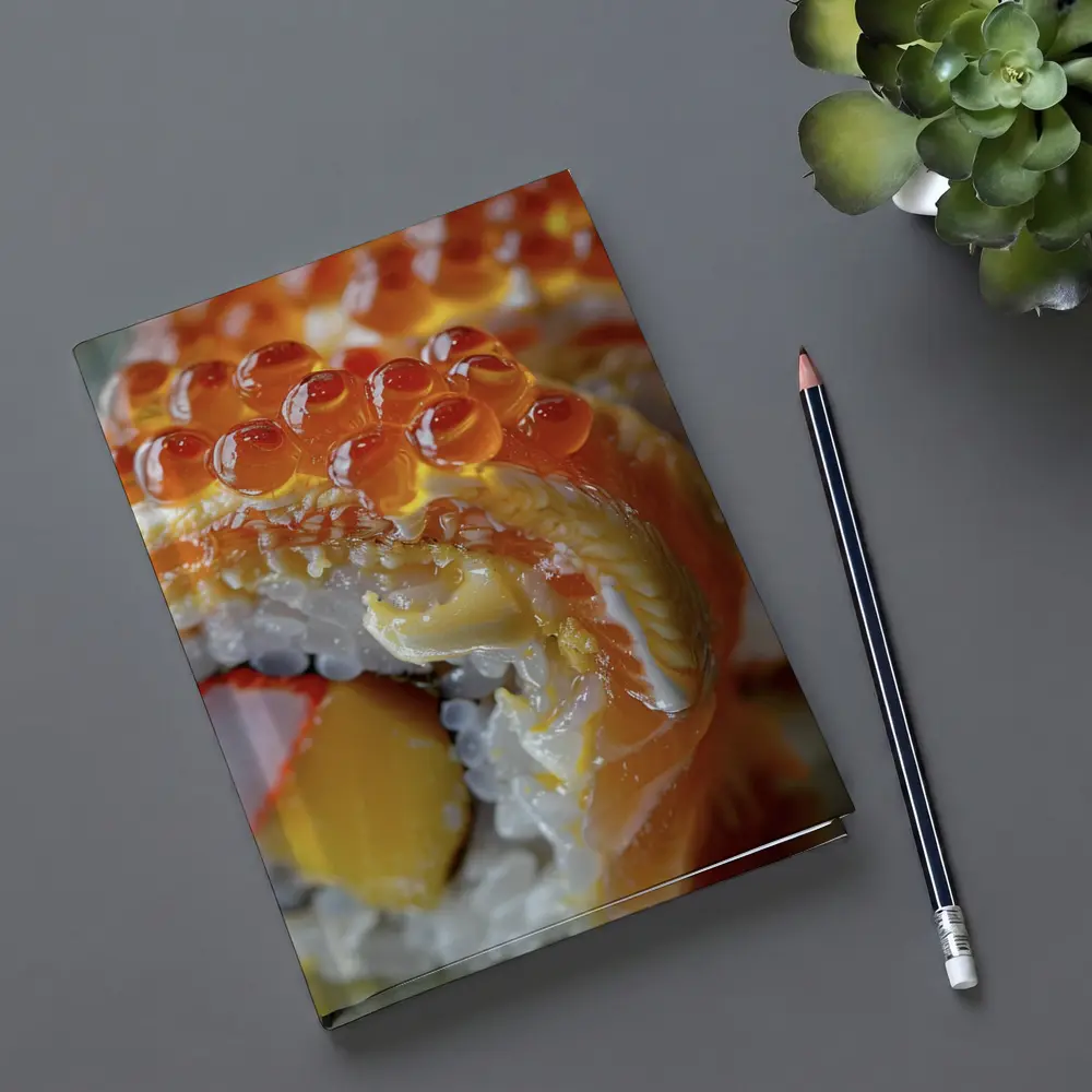 Salmon Sushi Roll With Ikura Roe – Notebooks