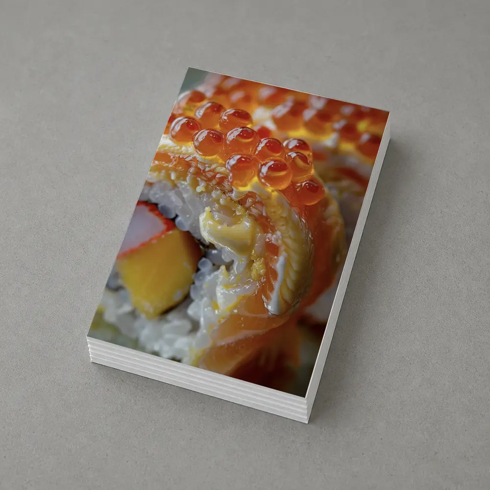 Salmon Sushi Roll With Ikura Roe – Postcards