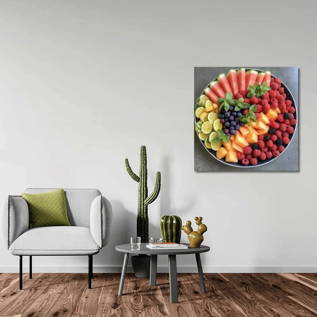 Fresh Fruit Platter With Mint Garnish – Wall Art