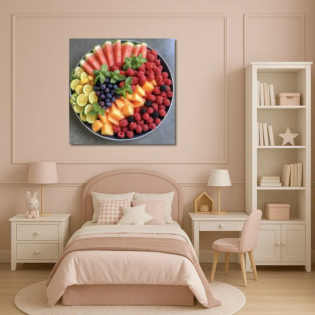 Fresh Fruit Platter With Mint Garnish – Wall Art