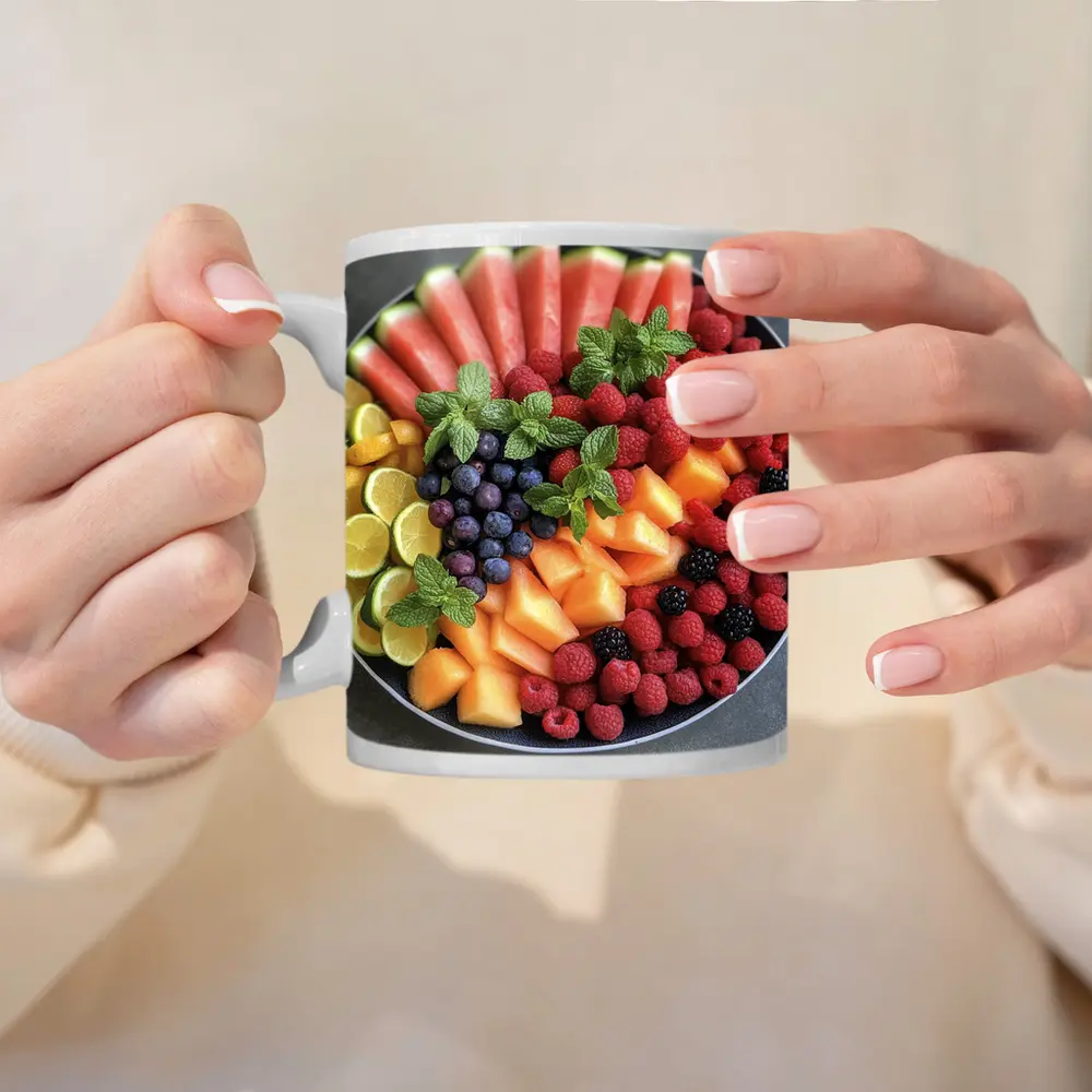 Fresh Fruit Platter With Mint Garnish – Mugs
