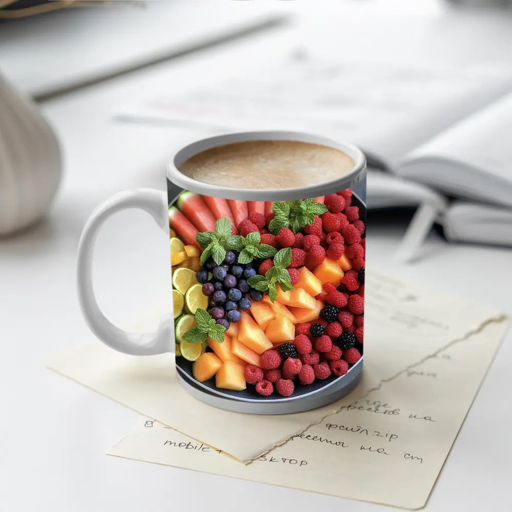 Fresh Fruit Platter With Mint Garnish – Mugs