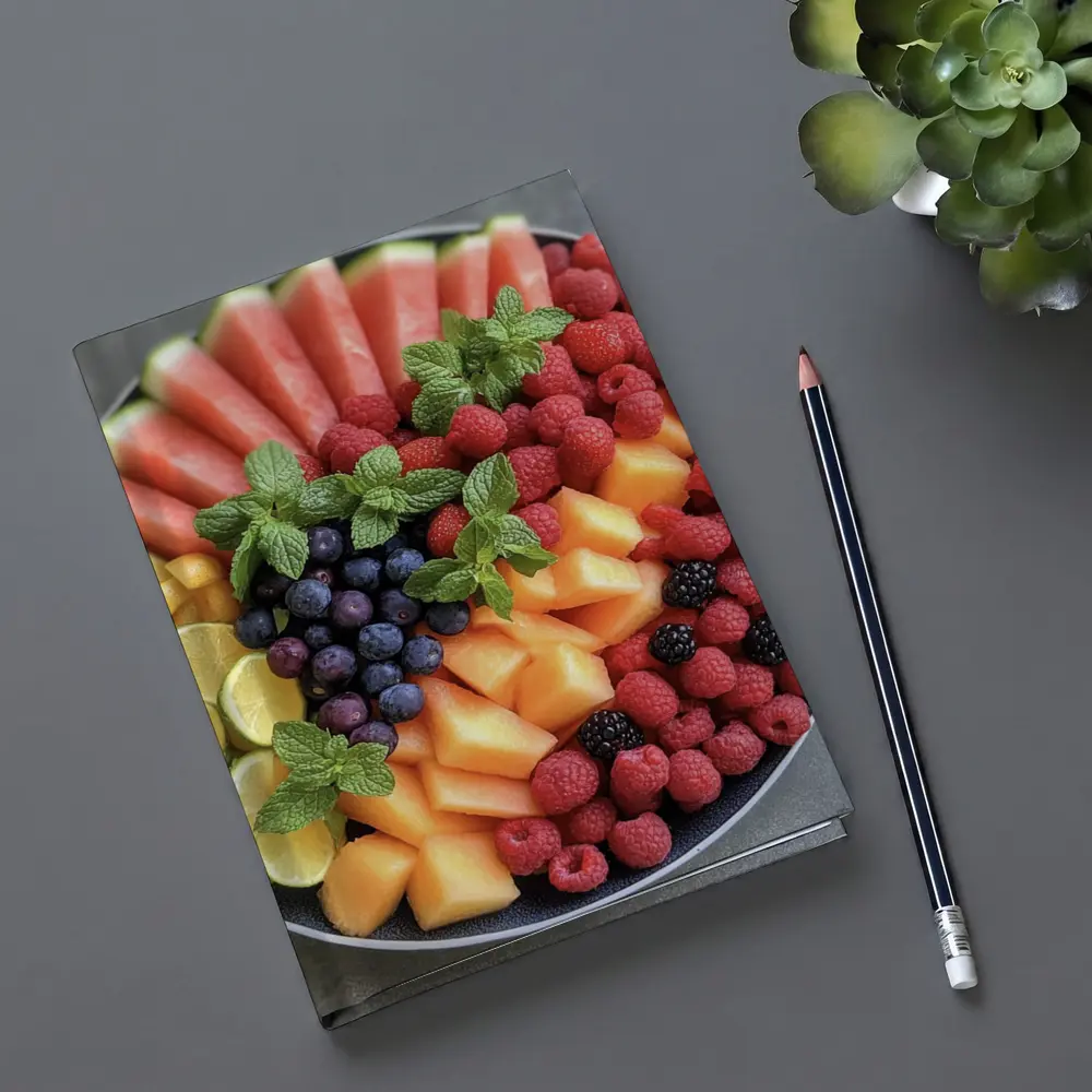 Fresh Fruit Platter With Mint Garnish – Notebooks