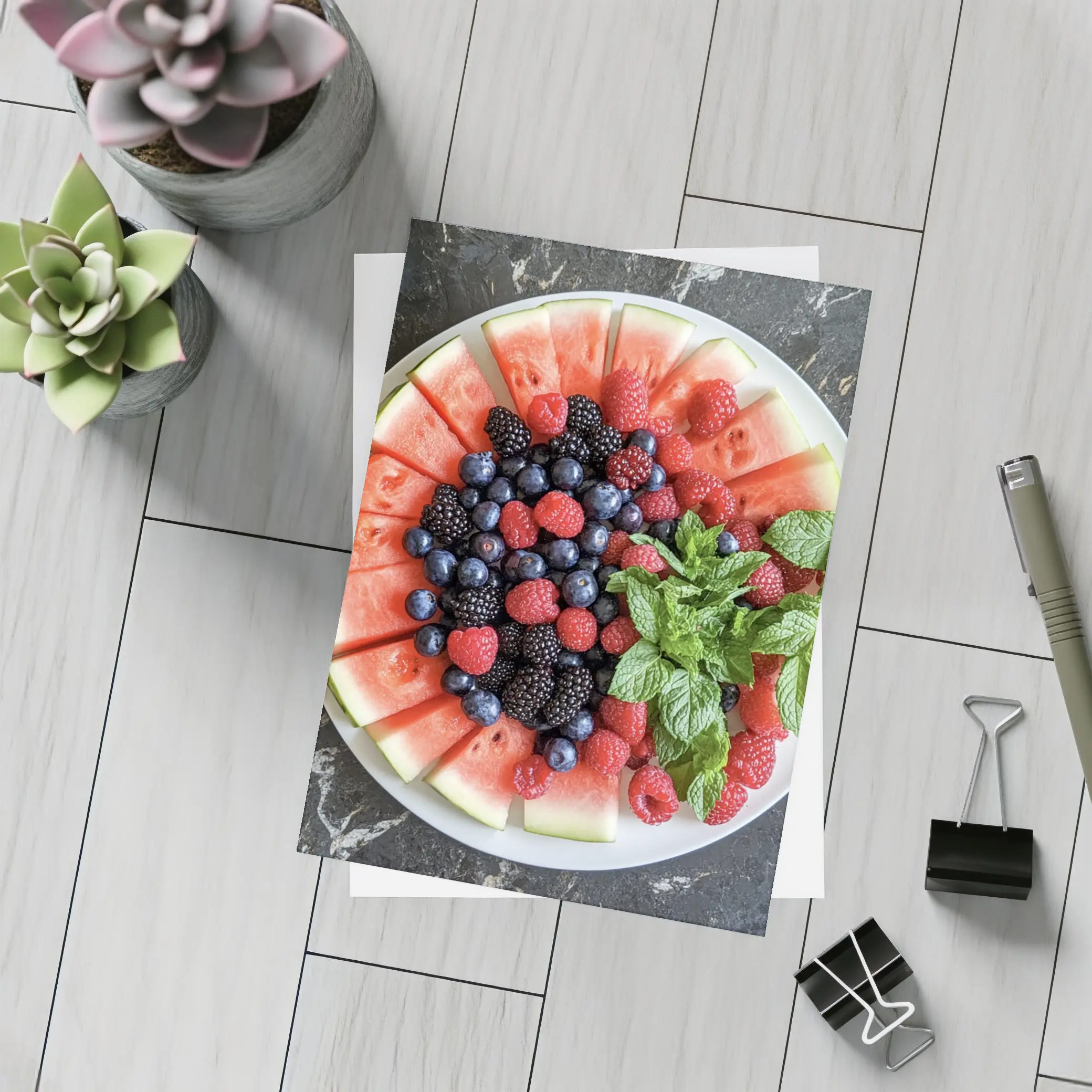 Watermelon Berry Platter With Fresh Mint – Postcards