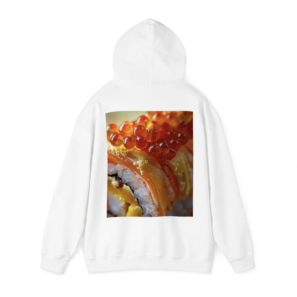 Salmon Sushi Roll With Ikura Roe Closeup – Hoodies