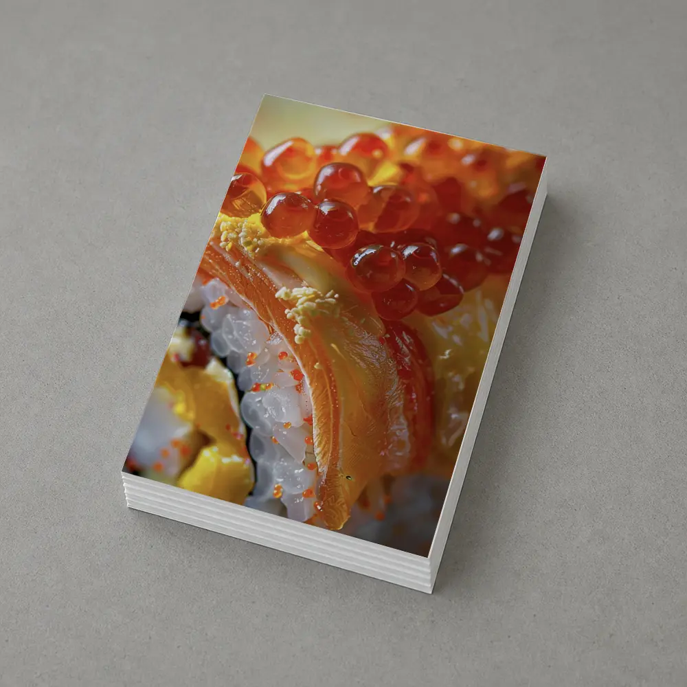 Salmon Sushi Roll With Ikura Roe Closeup – Postcards