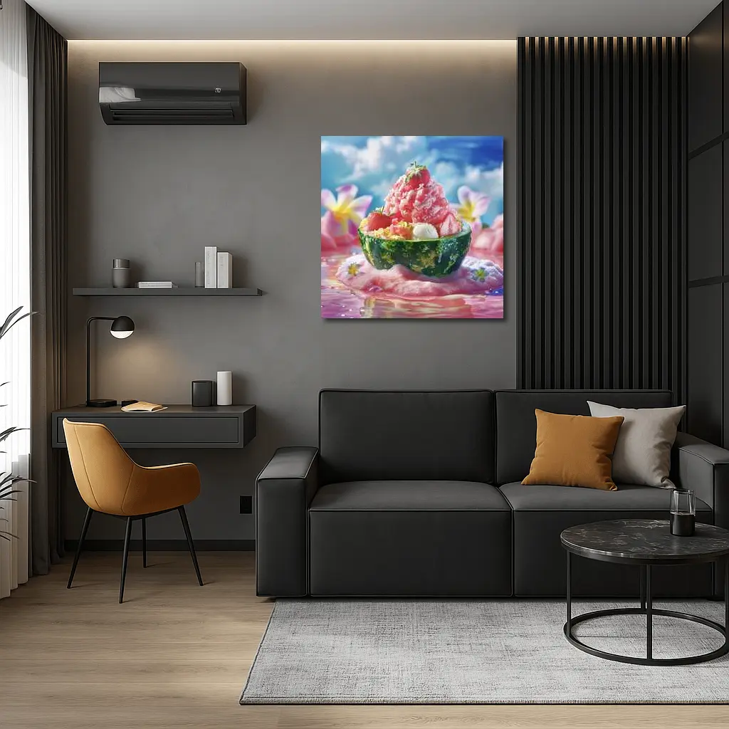 Strawberry Shaved Ice Watermelon Bowl Summer – Wall Art