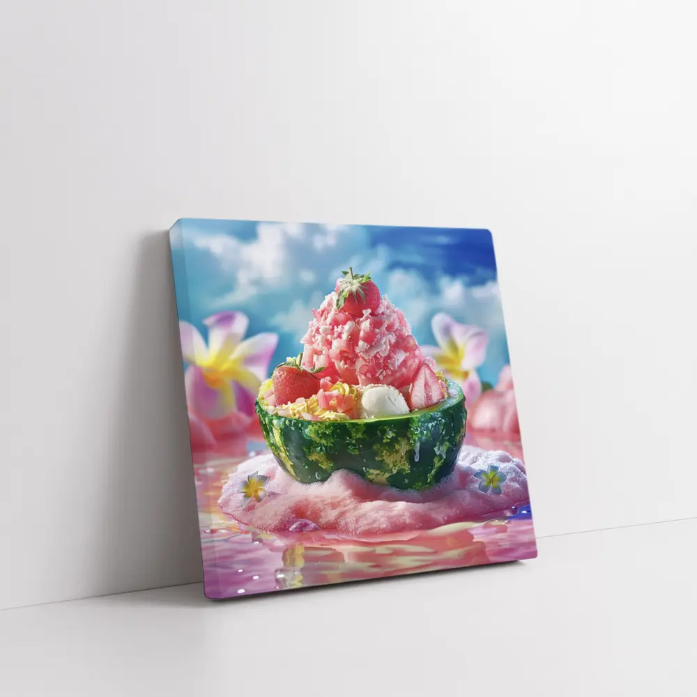 Strawberry Shaved Ice Watermelon Bowl Summer – Wall Art
