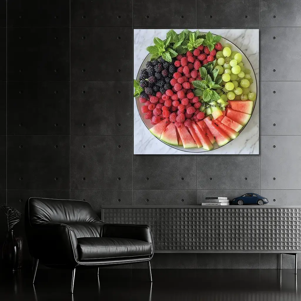 Fresh Fruit Platter on Marble Surface – Wall Art