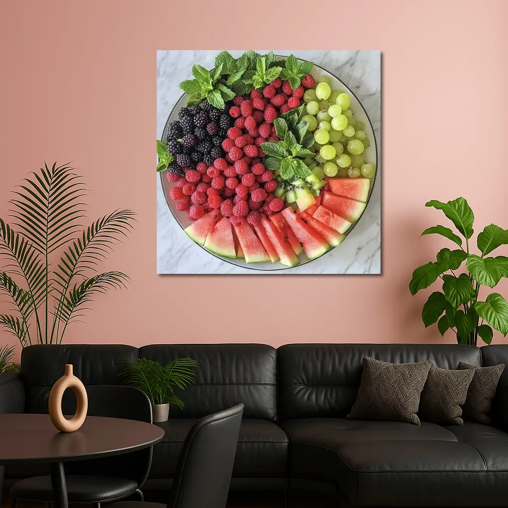 Fresh Fruit Platter on Marble Surface – Wall Art