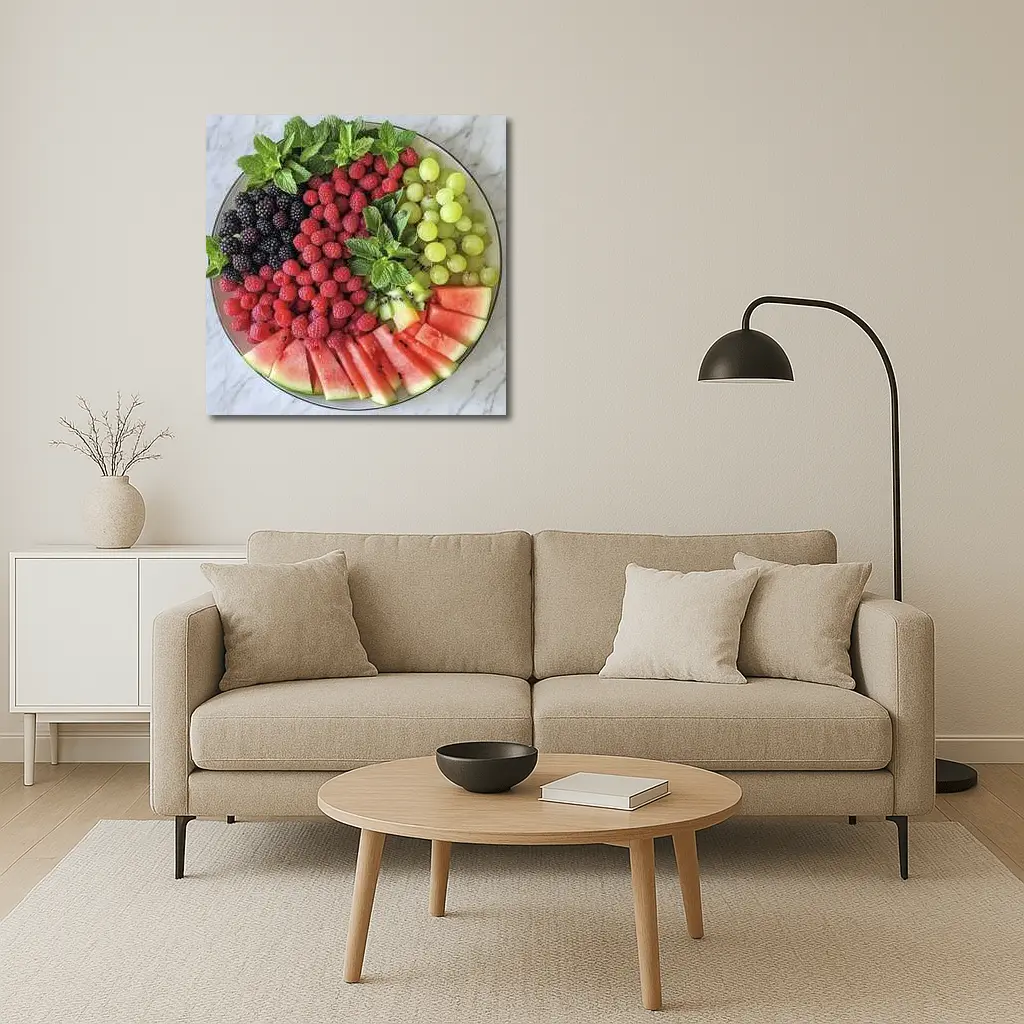 Fresh Fruit Platter on Marble Surface – Wall Art