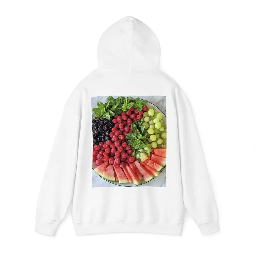 Fresh Fruit Platter on Marble Surface – Hoodies