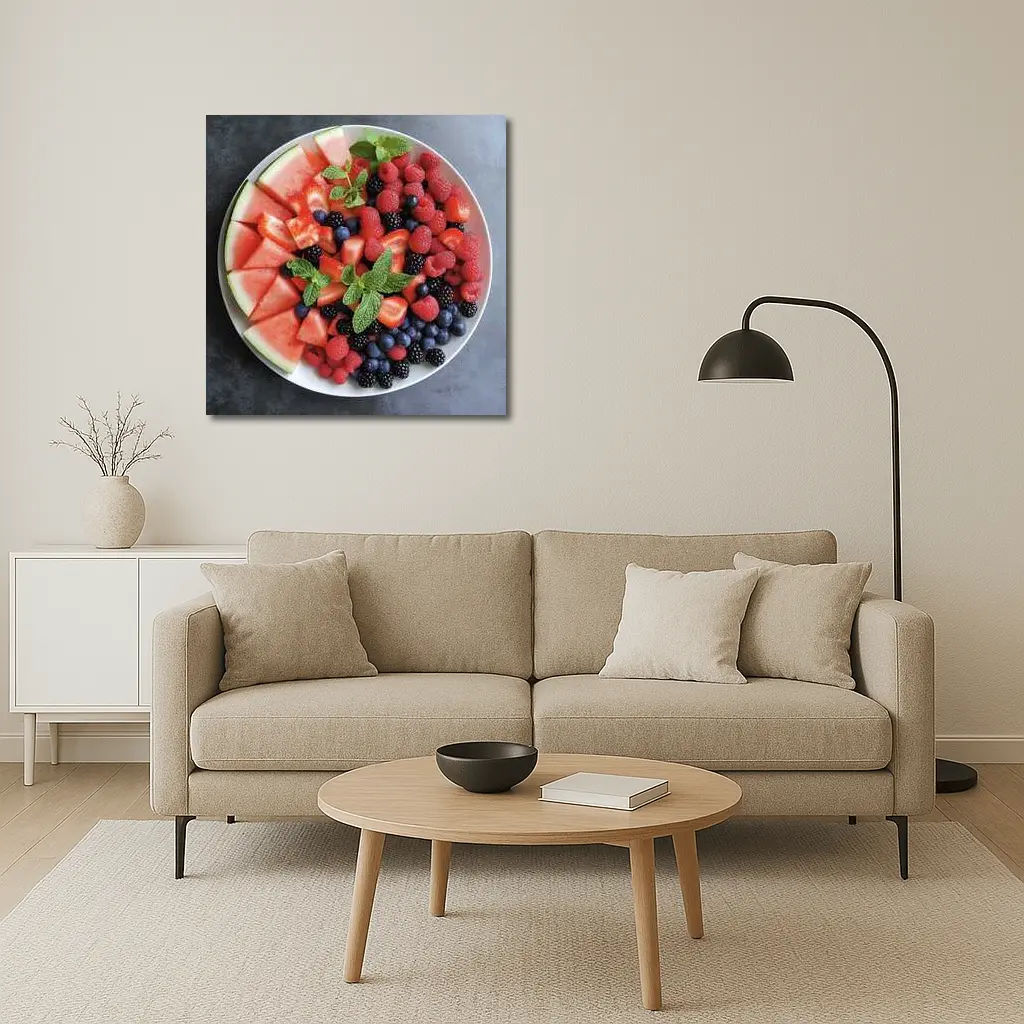 Fresh Summer Fruit Platter With Mint – Wall Art