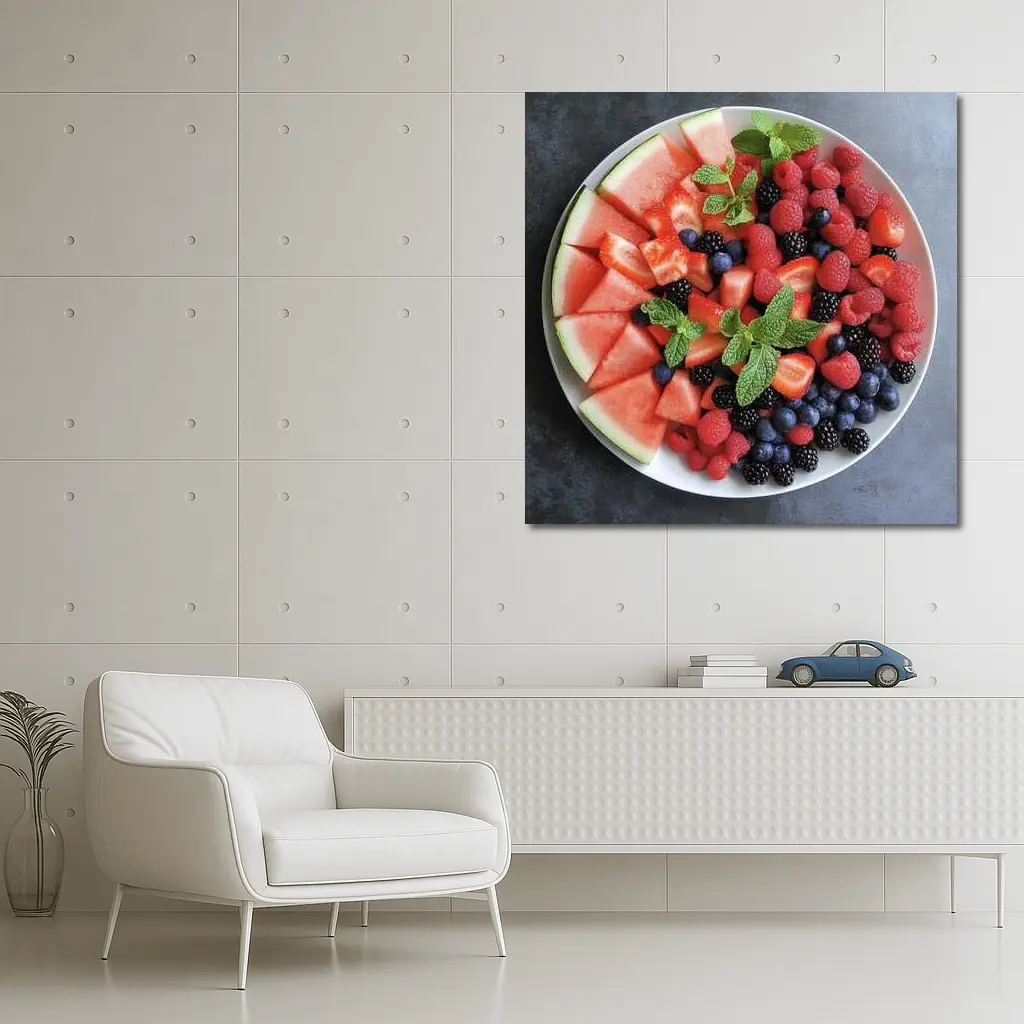 Fresh Summer Fruit Platter With Mint – Wall Art