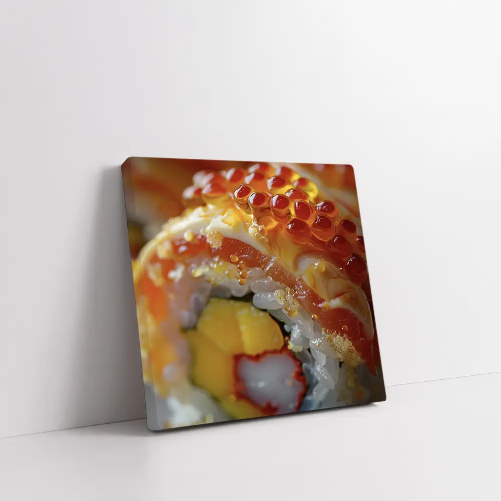 Close Up Sushi Roll With Salmon Roe – Wall Art