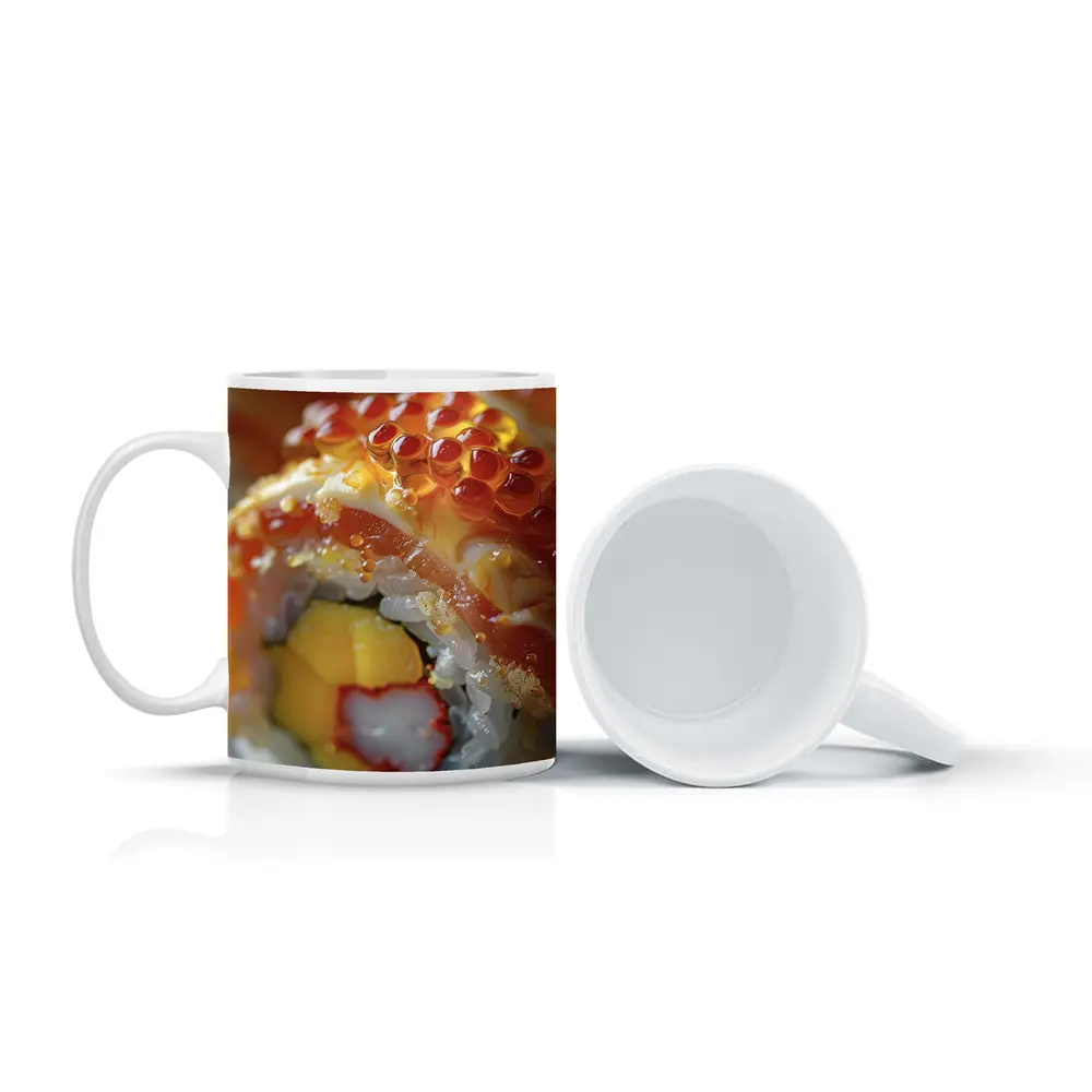 Close Up Sushi Roll With Salmon Roe – Mugs