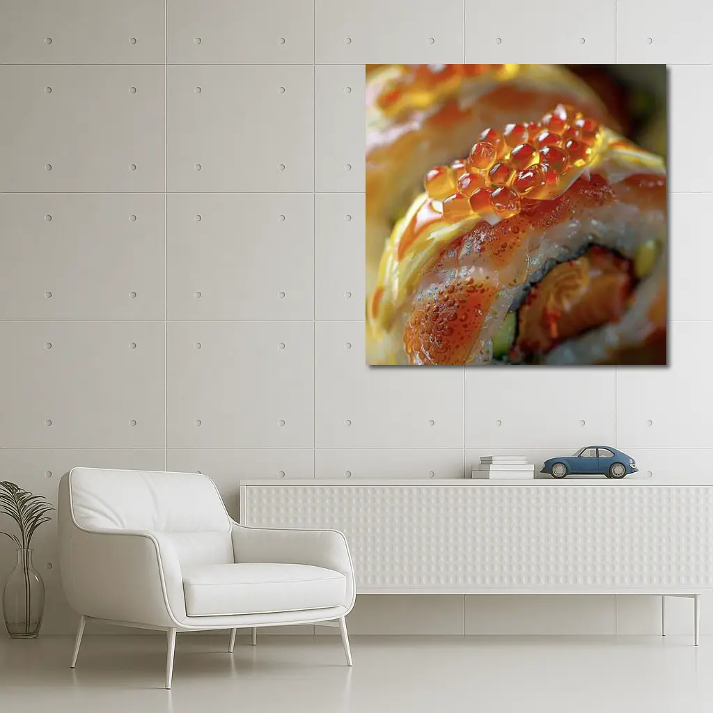 Salmon Sushi Roll With Ikura Caviar – Wall Art