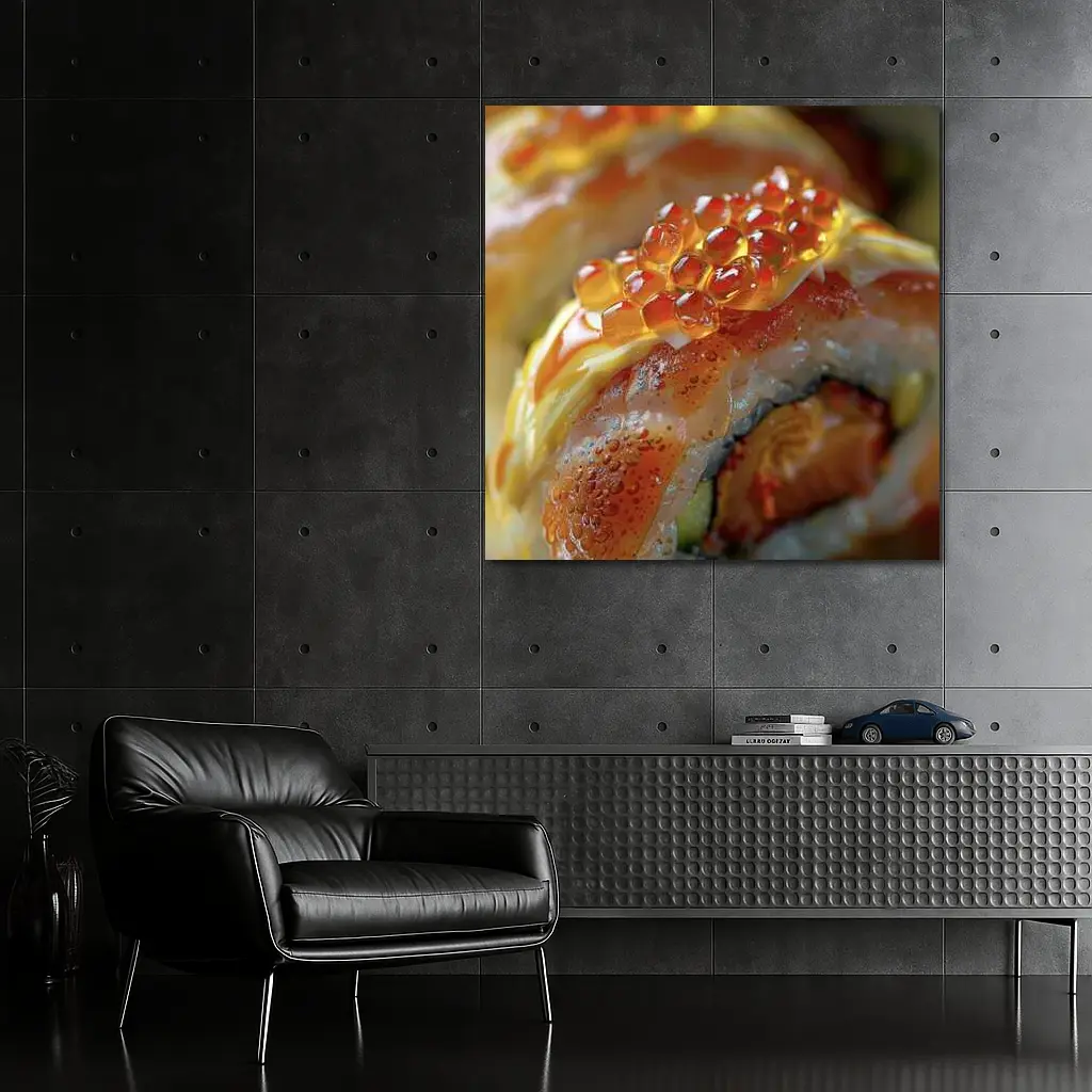 Salmon Sushi Roll With Ikura Caviar – Wall Art