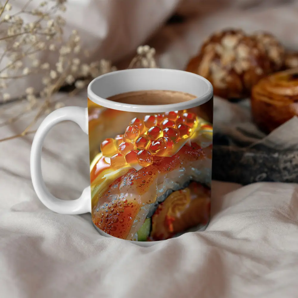 Salmon Sushi Roll With Ikura Caviar – Mugs