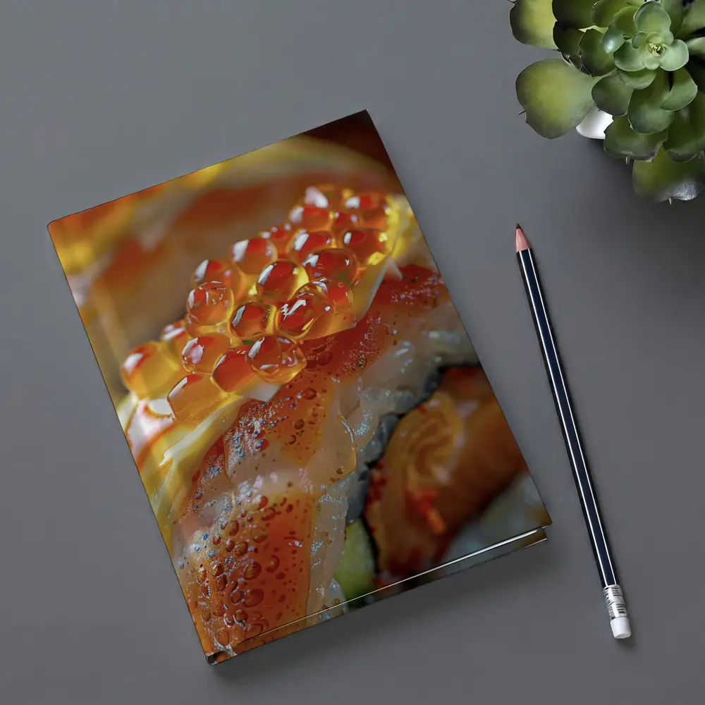 Salmon Sushi Roll With Ikura Caviar – Notebooks