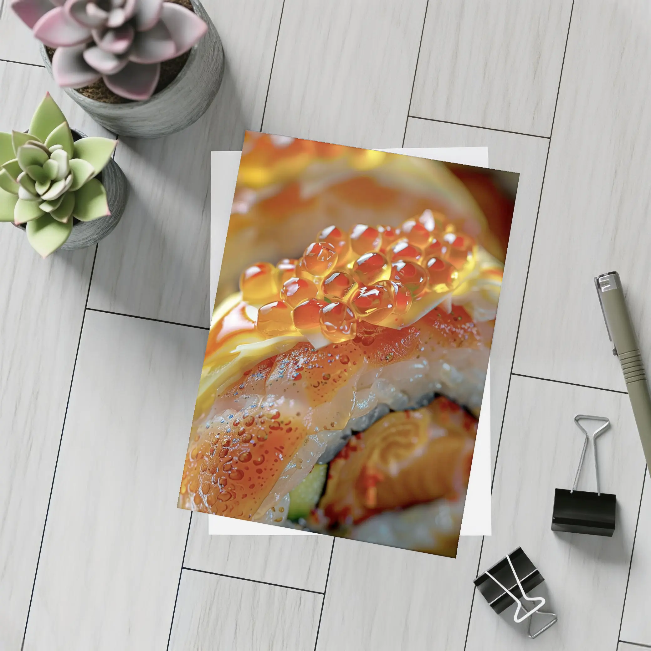 Salmon Sushi Roll With Ikura Caviar – Postcards