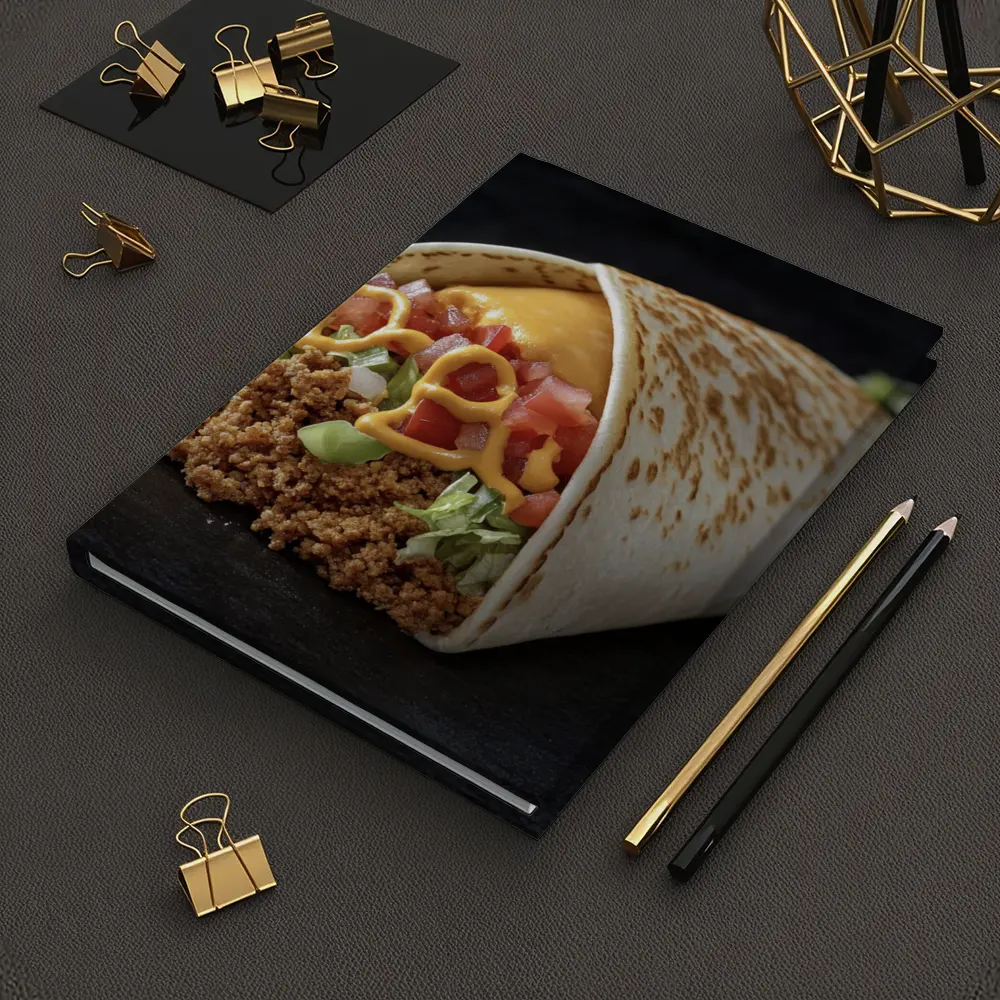 Beef Burrito With Cheese Tomato Dark Background – Notebooks