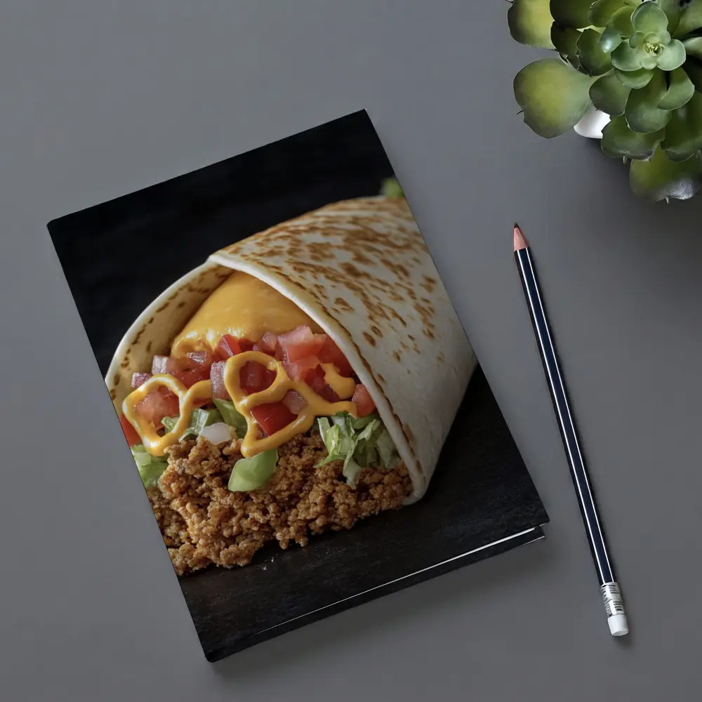 Beef Burrito With Cheese Tomato Dark Background – Notebooks