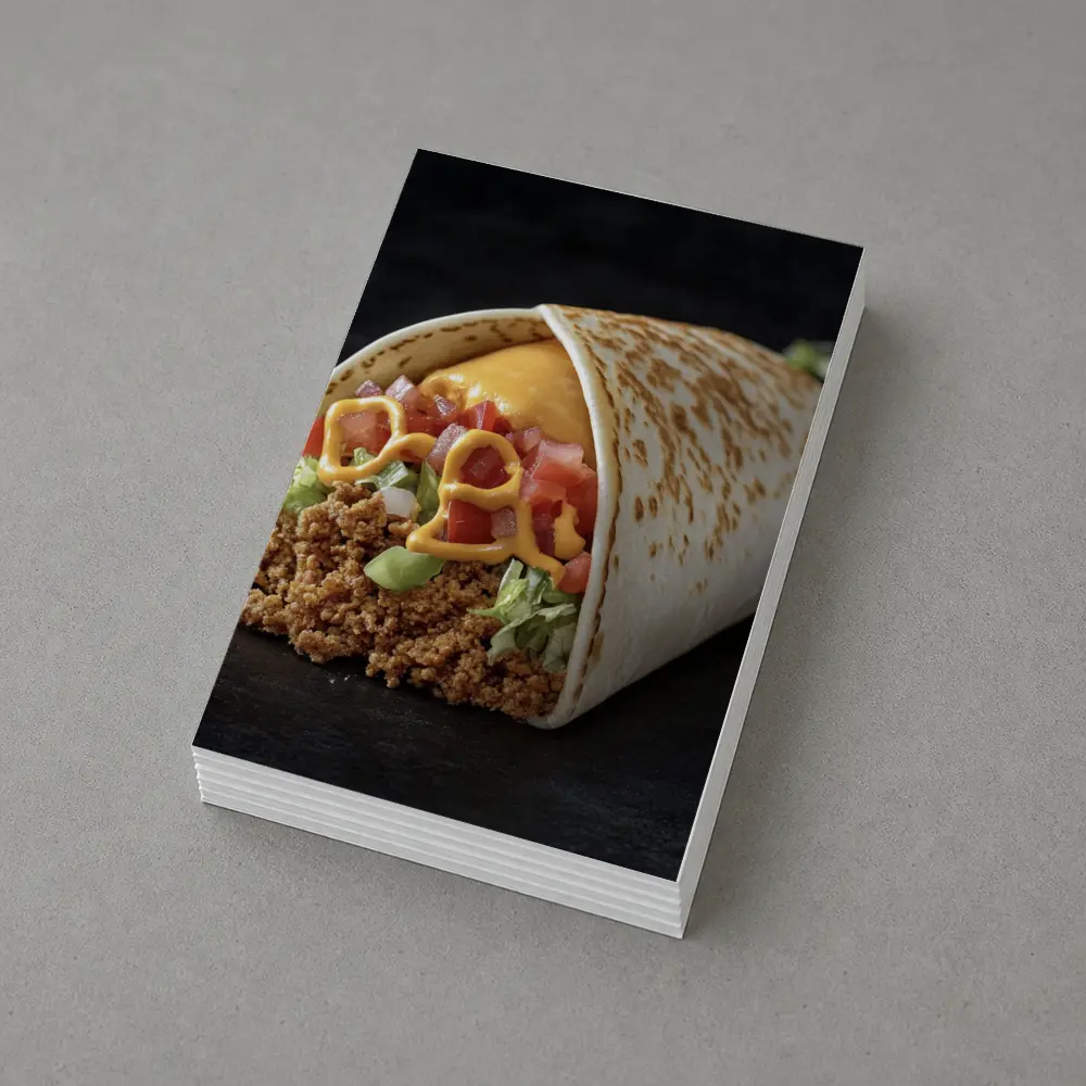 Beef Burrito With Cheese Tomato Dark Background – Postcards