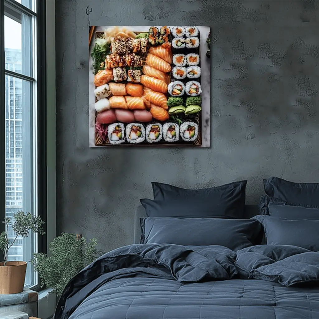 Sushi Platter Salmon Rolls Japanese Food – Wall Art