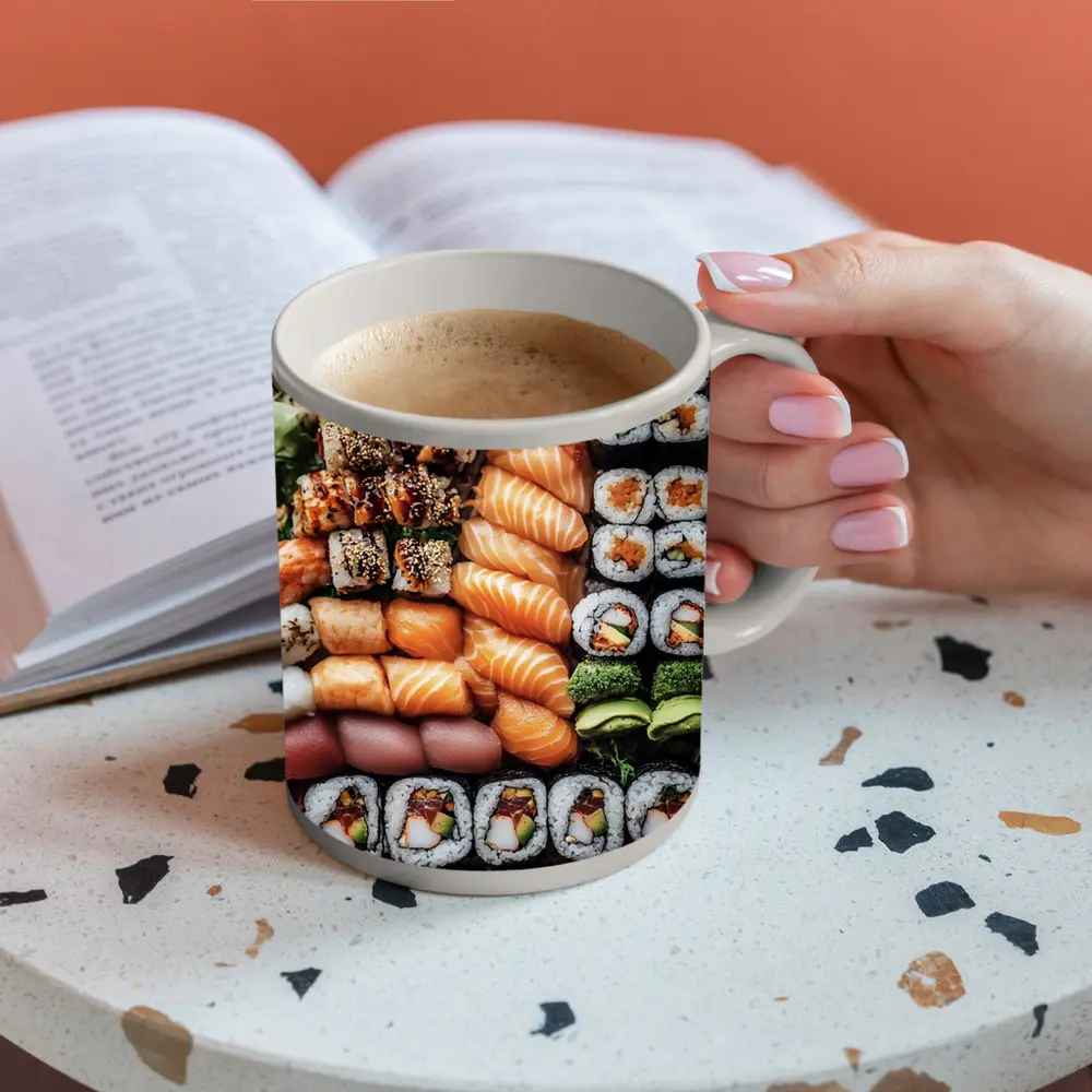 Sushi Platter Salmon Rolls Japanese Food – Mugs
