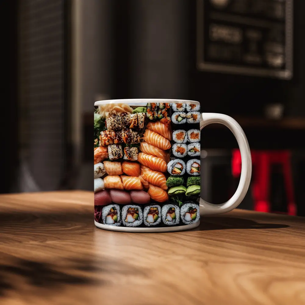 Sushi Platter Salmon Rolls Japanese Food – Mugs