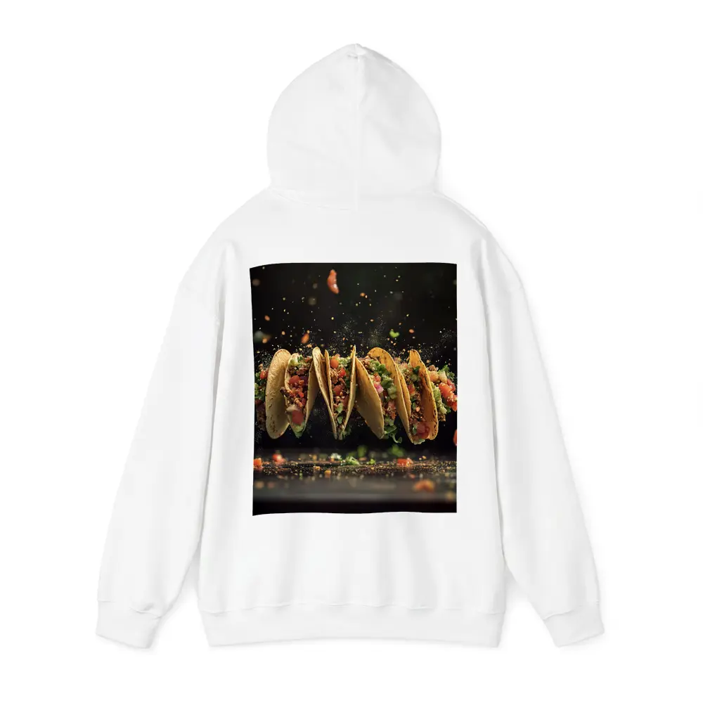 Flying Tacos Dark Background Food Art – Hoodies