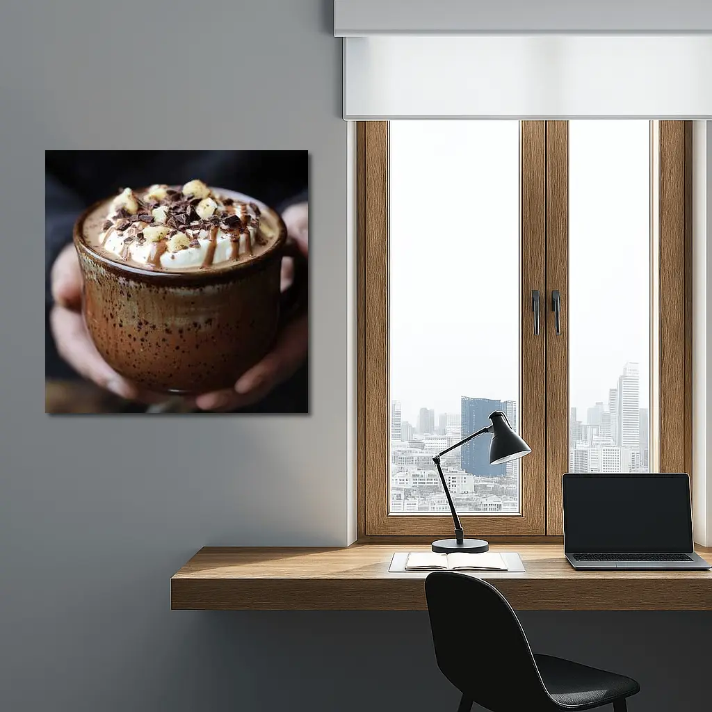 Hot Chocolate Whipped Cream Rustic Mug – Wall Art