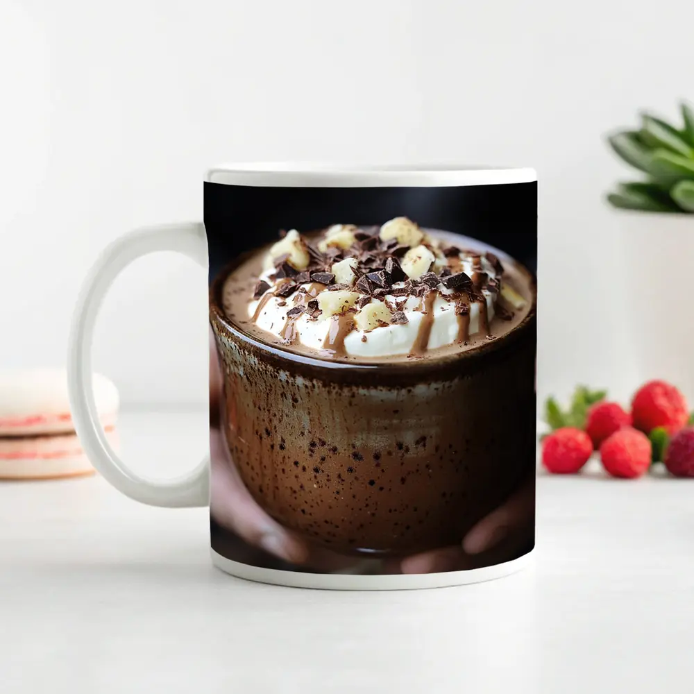 Hot Chocolate Whipped Cream Rustic Mug – Mugs